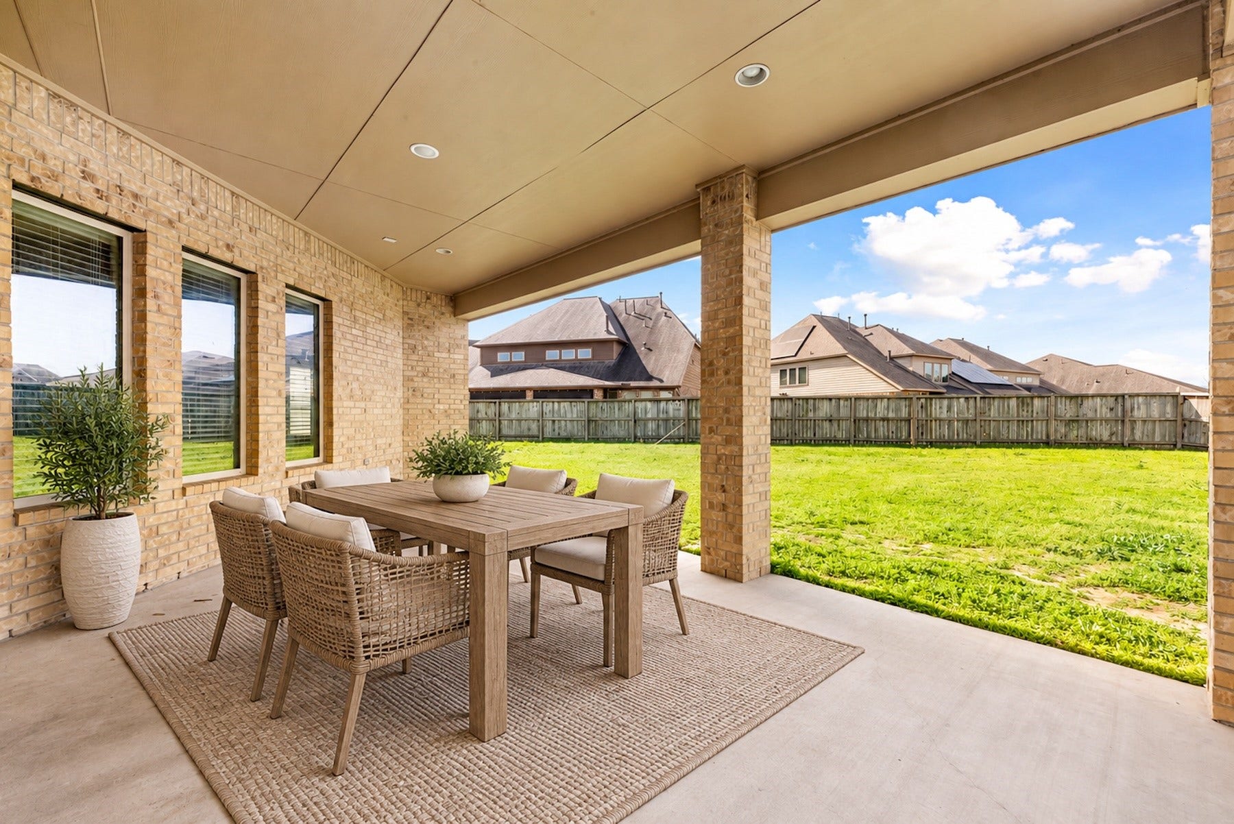 3318 Elizabeth Springs Court, Katy, TX 77494 Extended covered patio provides the perfect setting for outdoor dining and entertaining. *virtually staged