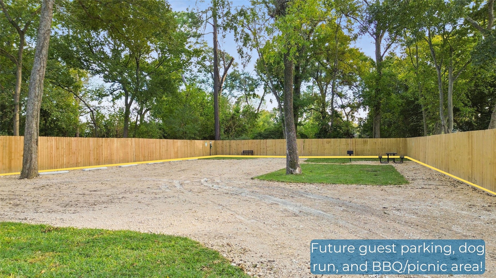 825 Paul Quinn Street, #B, Houston, TX 77091 Heres your communitys upcoming amenity space a fully fenced, tree-shaded area planned for guest parking, a dog run, and a BBQ/picnic zone. It adds even more convenience and outdoor enjoyment right at your doorstep.