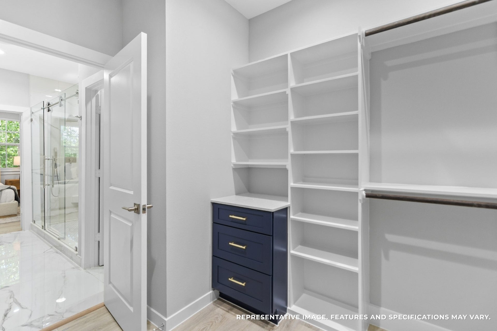 825 Paul Quinn Street, #B, Houston, TX 77091 Getting ready feels effortless in your custom-designed closet. Shoes are neatly displayed, folded items stacked to perfection, and those special pieces hang front and center. This space isnt just storageits your personal boutique.