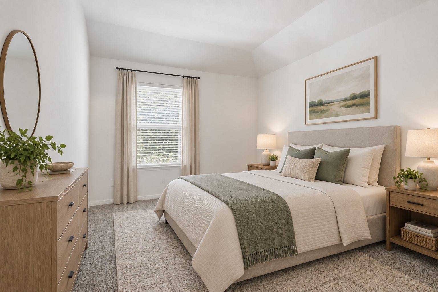 11723 Giovanni Lane, Richmond, TX 77406 A Beautiful & Peaceful Bedroom Retreat! This inviting secondary bedroom features plush carpeting, a large window bringing in natural light, and a comfortable layout with plenty of room for furnishings. The neutral finishes and soft dcor create a warm, relaxing atmosphere that feels wonderfully welcoming. *Photo is virtually staged*