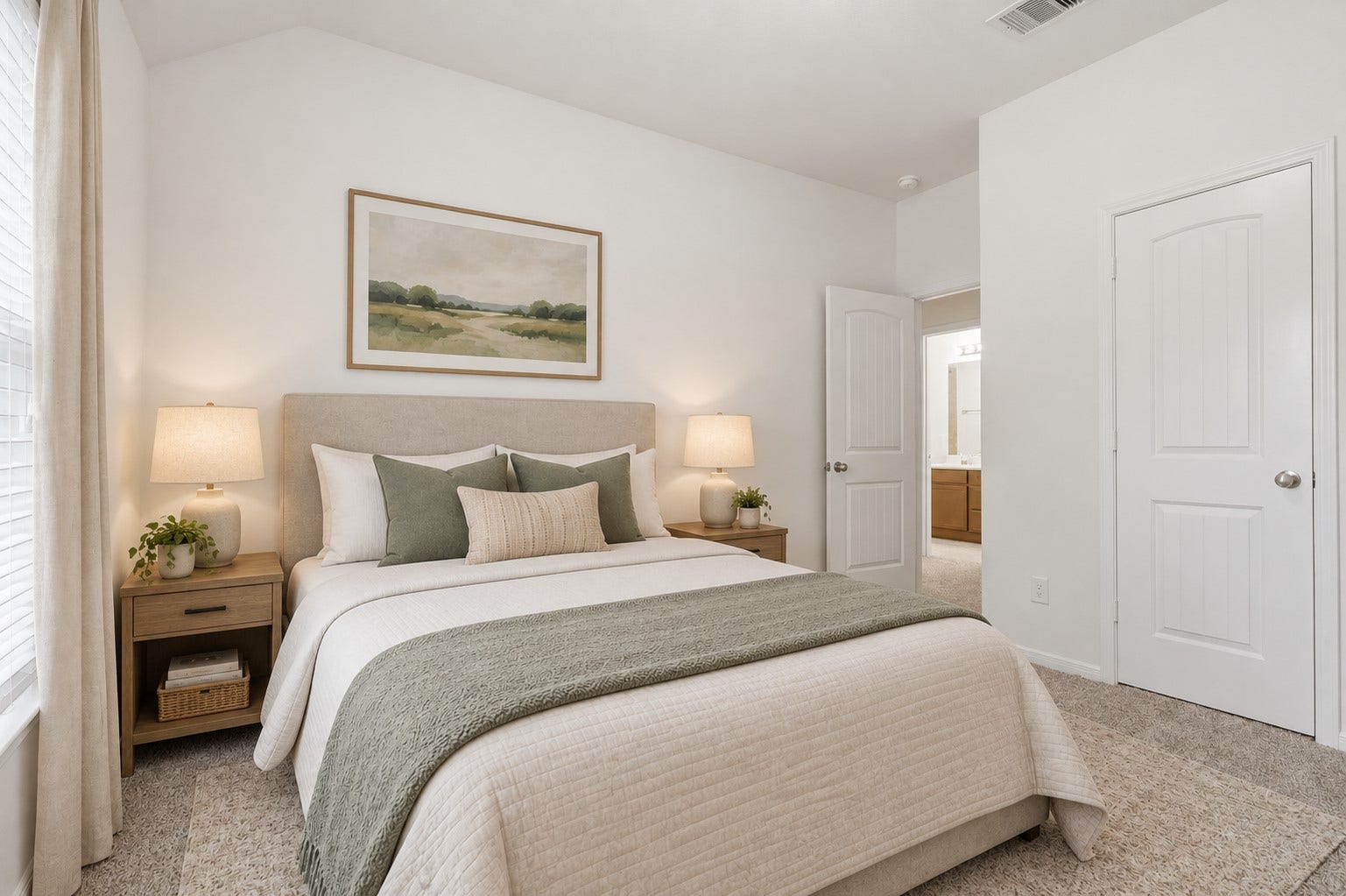 11723 Giovanni Lane, Richmond, TX 77406 Another Lovely View of This Comfortable Bedroom! From this angle, you can appreciate the spacious layout, plush carpeting, large window, and beautiful natural light. The neutral finishes create a peaceful backdrop, while the generous floor space offers plenty of flexibility for furniture and personal touches. A comfortable and inviting room for family or guests! *Photo is virtually staged*