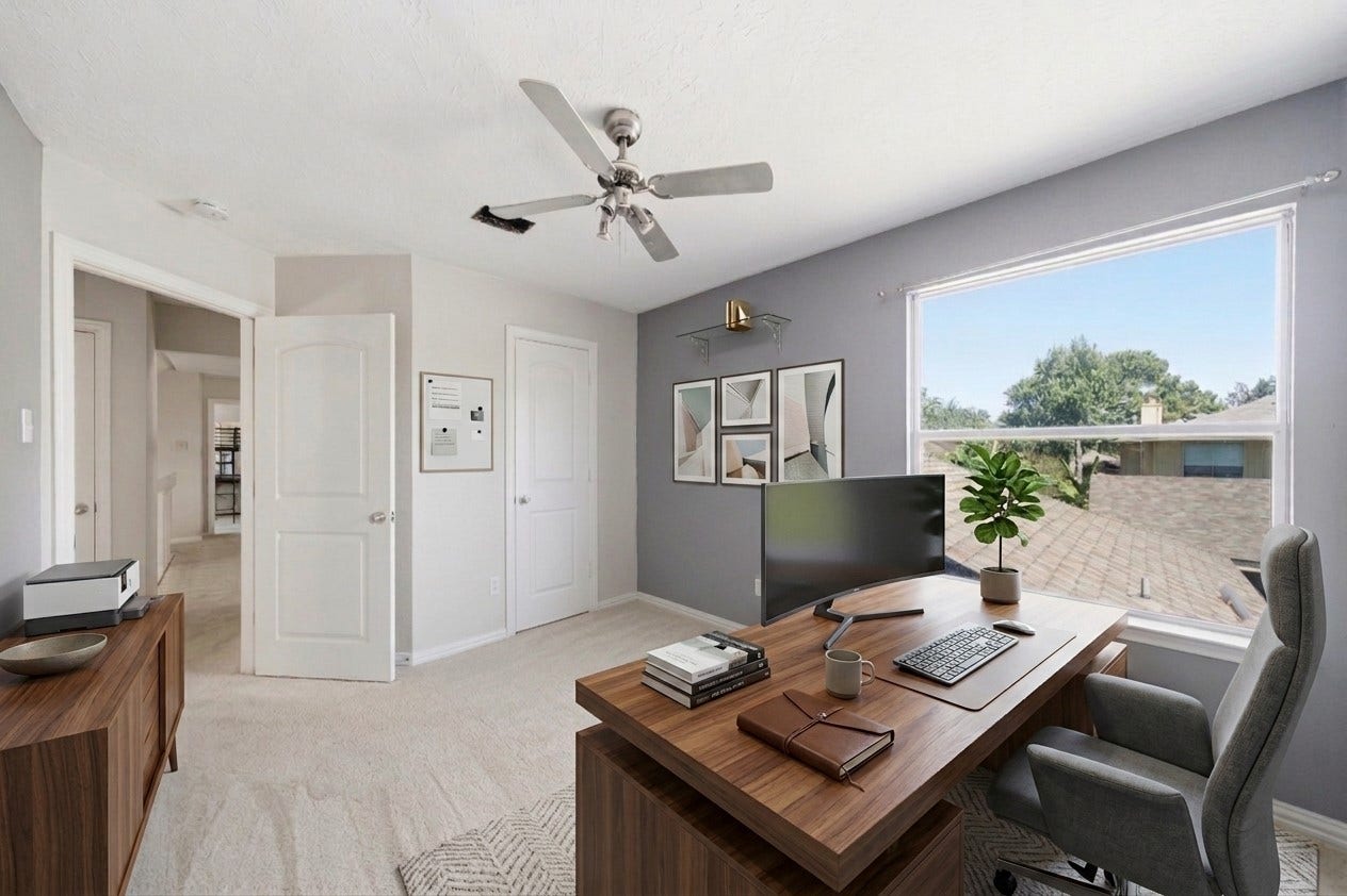 Virtually staged bedroom