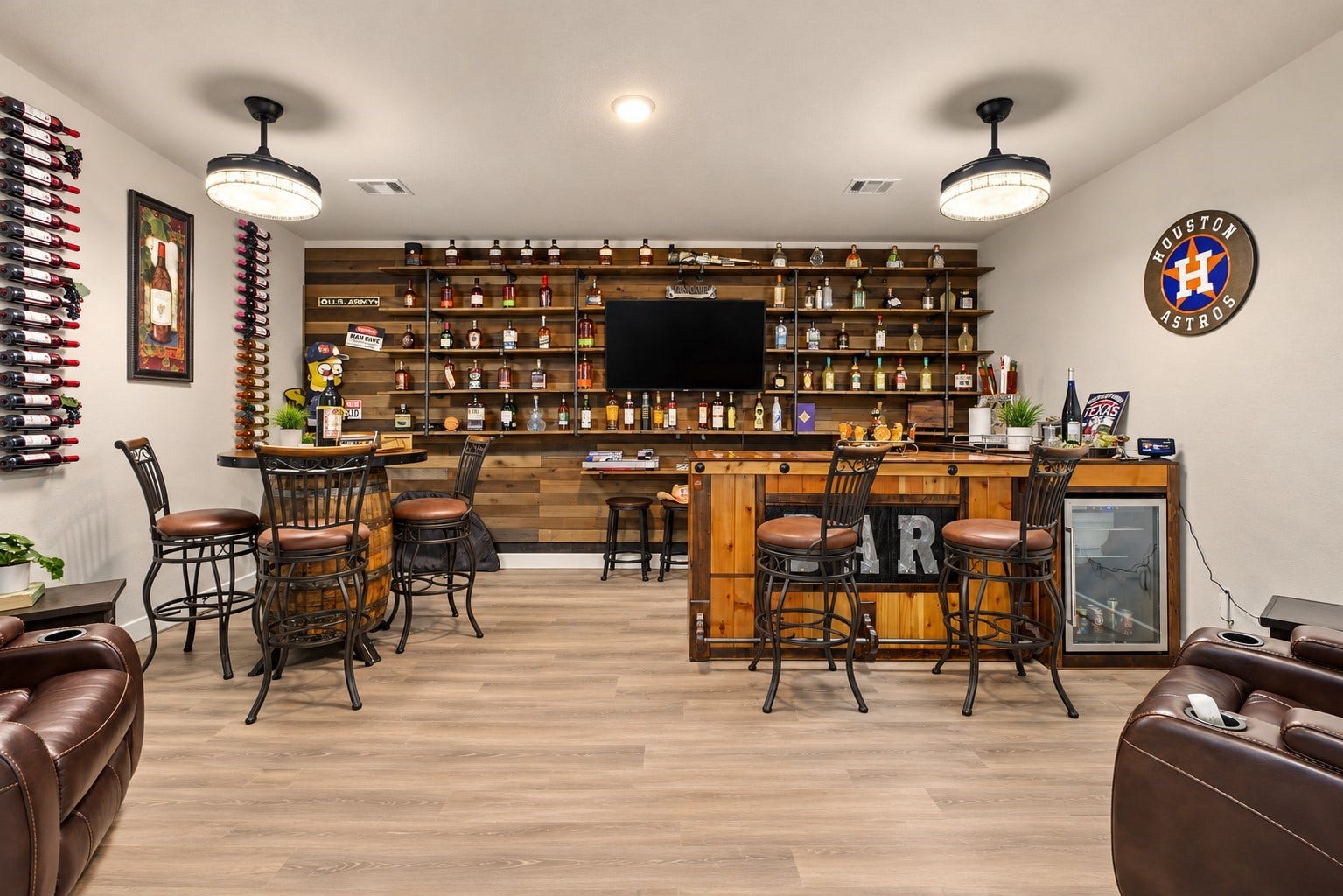 Fantastic Upstairs Game Room! Spacious entertainment area featuring a tray ceiling and plenty of room for a pool table, games, or additional seating.