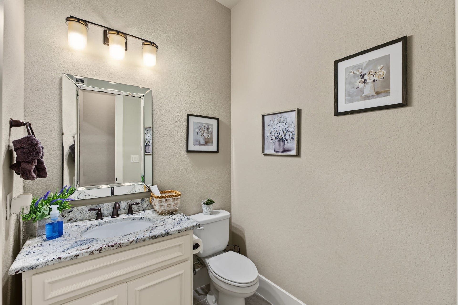 Beautifully appointed powder bathroom.