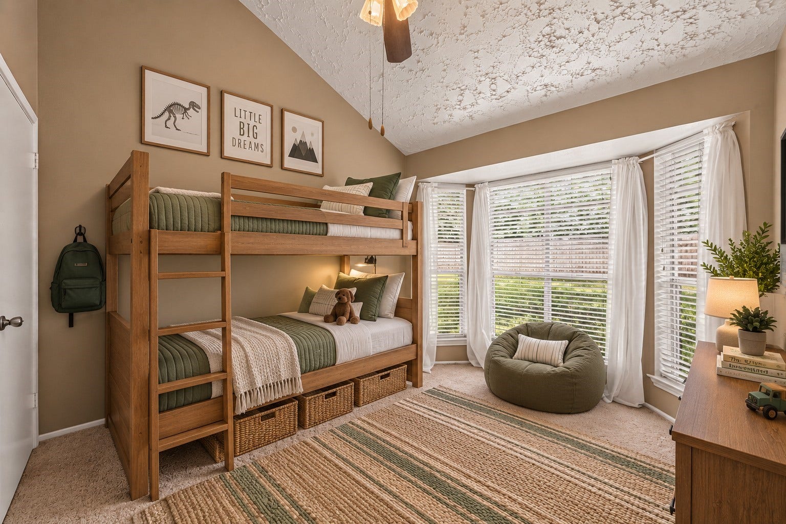 2811 Pheasant Creek Drive, Sugar Land, TX 77498 Virtually staged secondary bedroom shows how comfortably the space can accommodate furniture.