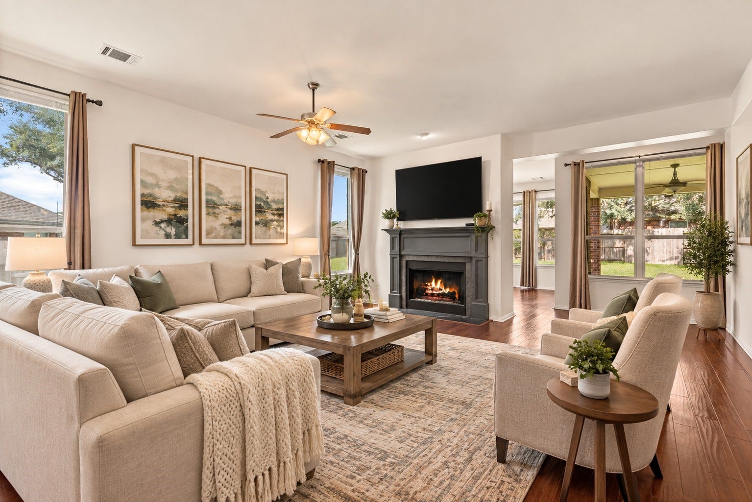 20507 Emery Manor Lane, Porter, TX 77365 Family Room is virtually staged.