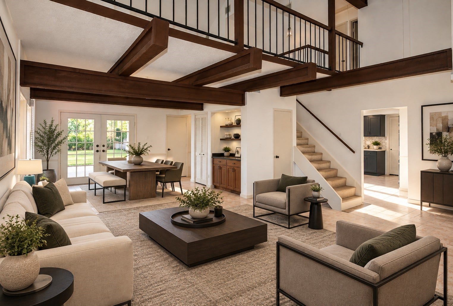 virtually stage Living and dining