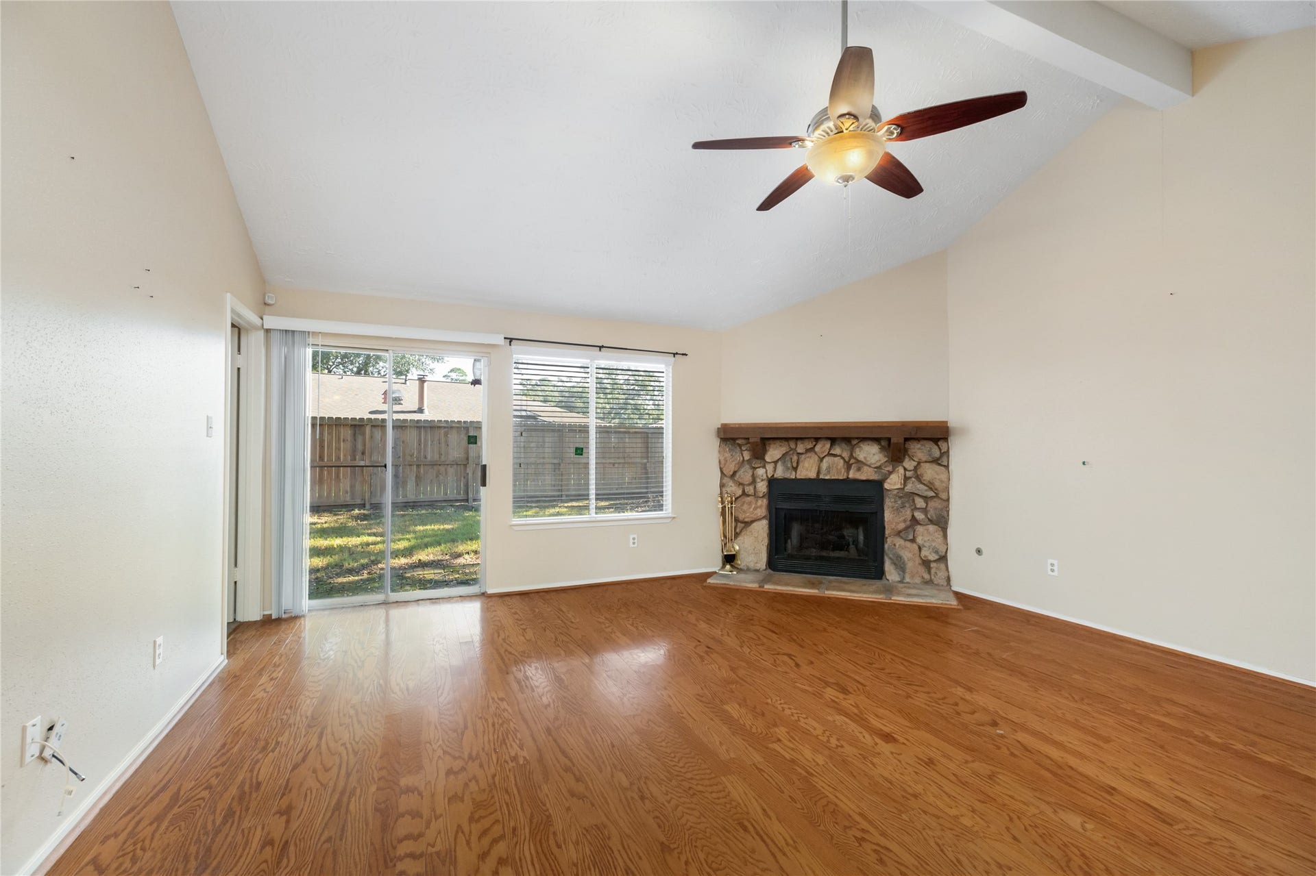 Living area showing gas fireplace