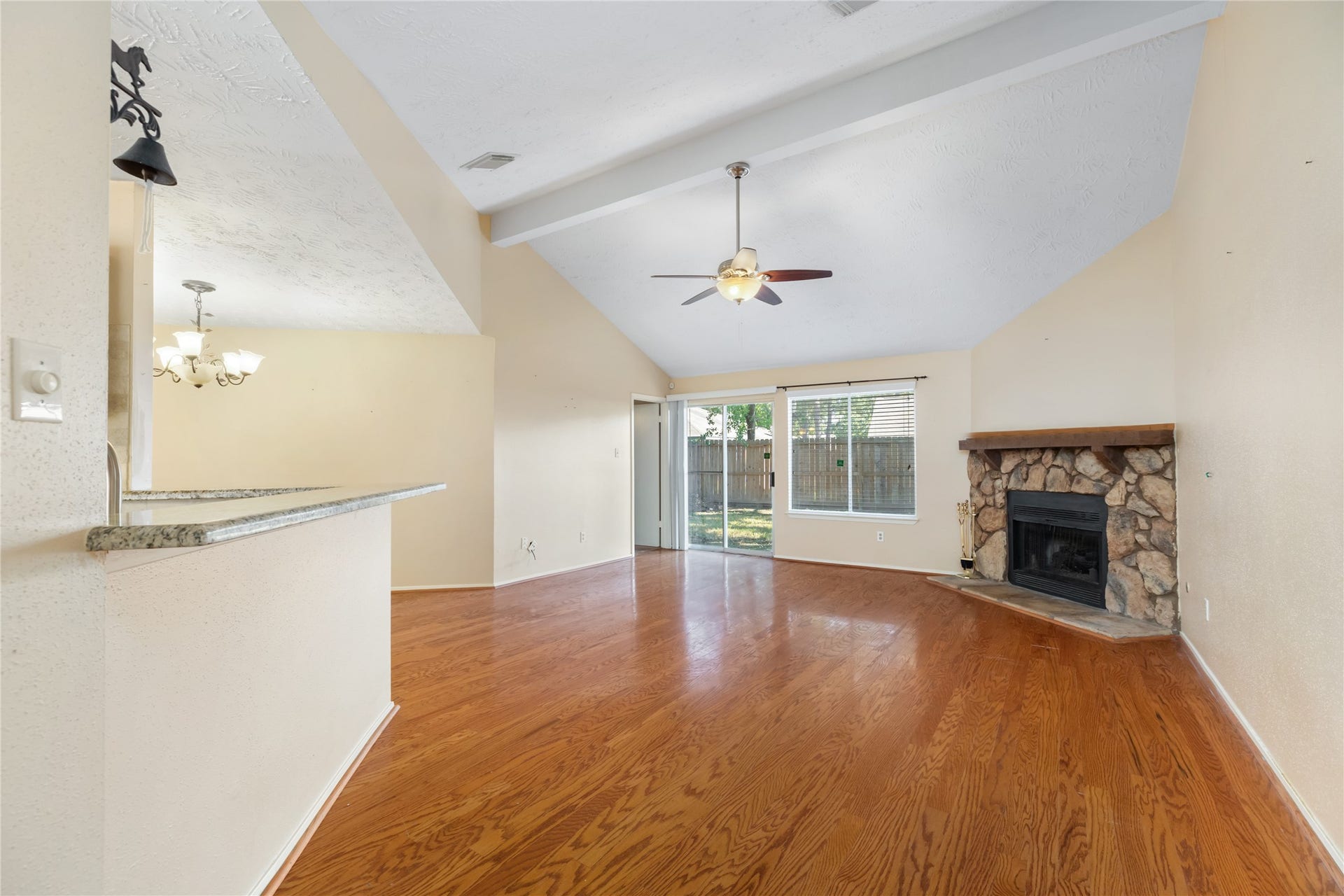 Living area showing bar on left