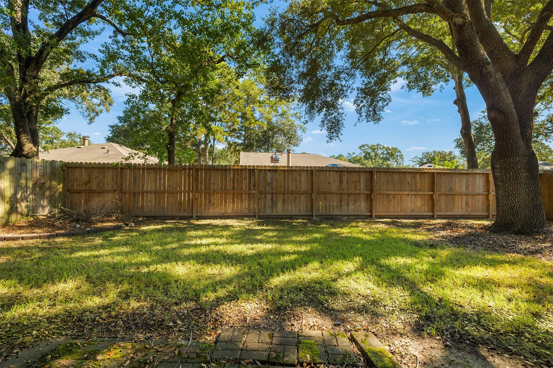 Fully fenced back yard