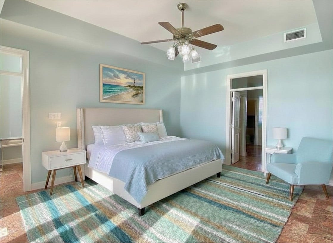 919 Long Reach Drive, Tiki Island, TX 77554 Virtual staging to show one of the possible room layouts.