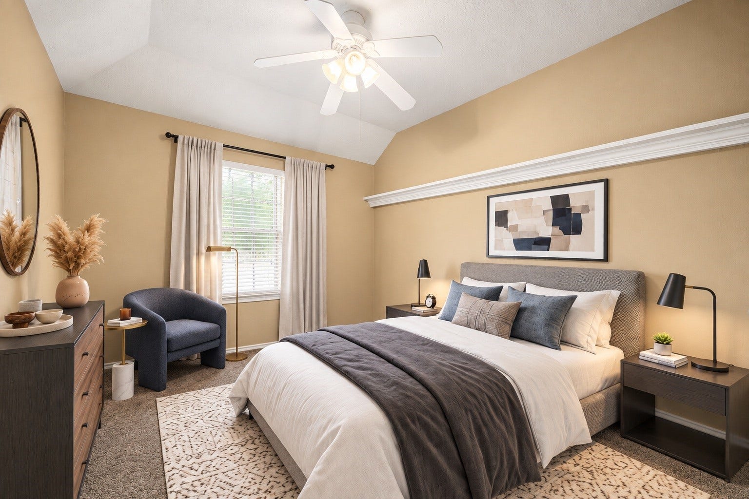 1427 Queens Bay Drive, Katy, TX 77494 This 4th bedroom offers a flexible layout, easily suited for a home office or study. Photo is virtually staged.