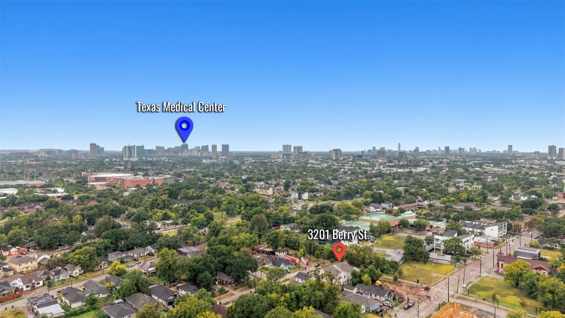 3205 Berry Street, #A/B, Houston, TX 77004 Prime location with proximity to the Texas Medical Center, offering urban convenience and vibrant city views.