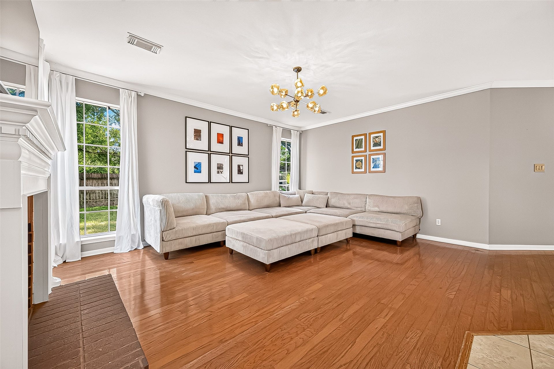 7406 Pleasant Ridge Drive, Houston, TX 77095 Family room perfect for entertaining and everyday living to family