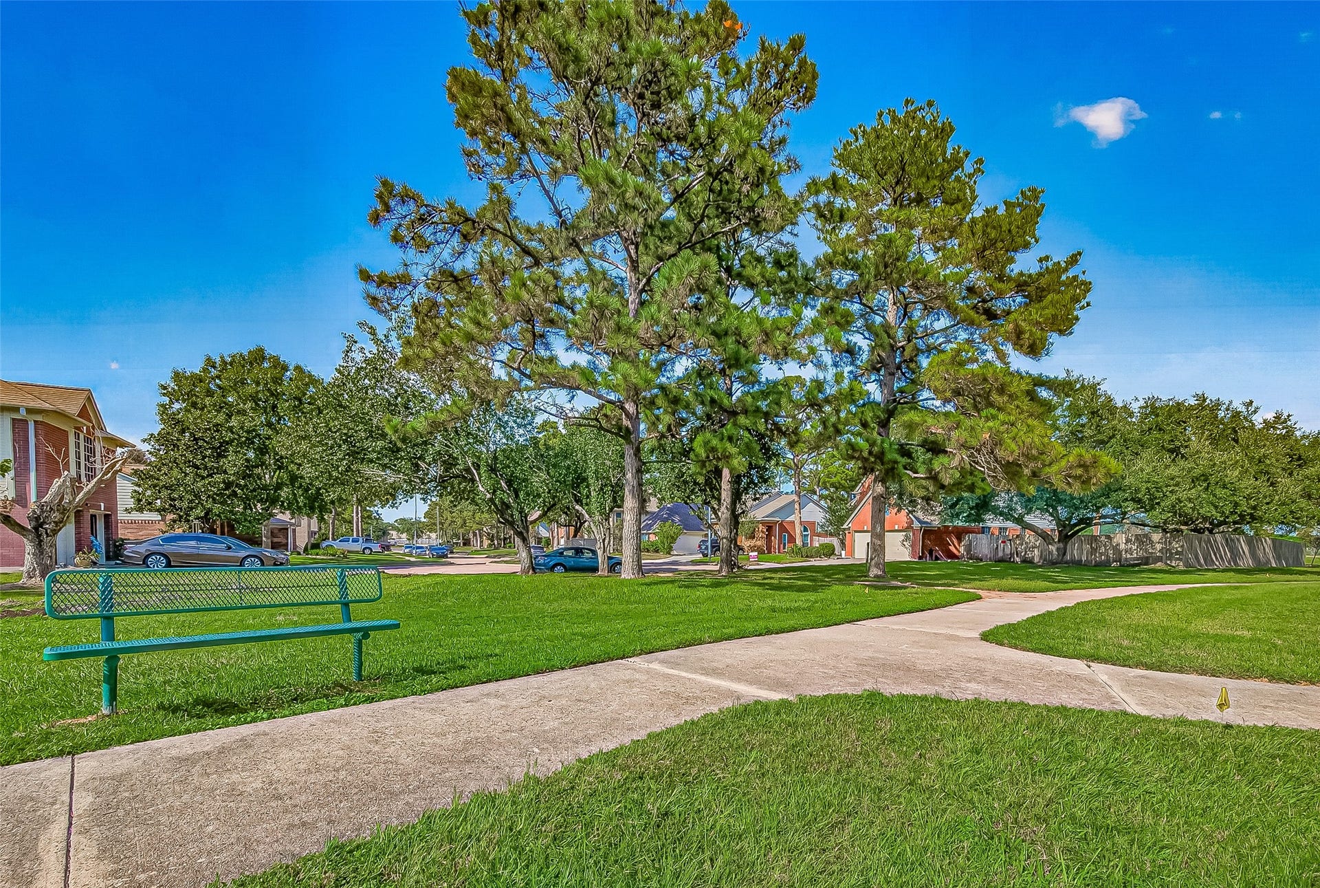 7406 Pleasant Ridge Drive, Houston, TX 77095 community greenbelt with walkway next the property