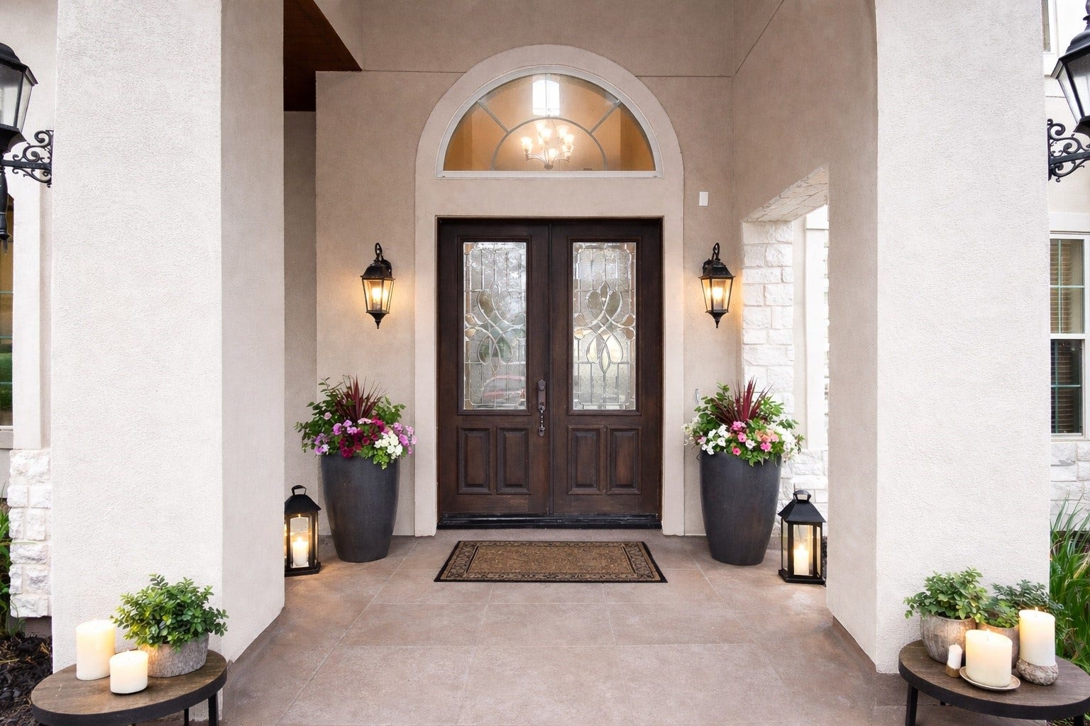 7711 Reseda Street, Sugar Land, TX 77479 Massive pillars flank the main entrance, where clean brick and stucco textures meet to create a sophisticated first impression.