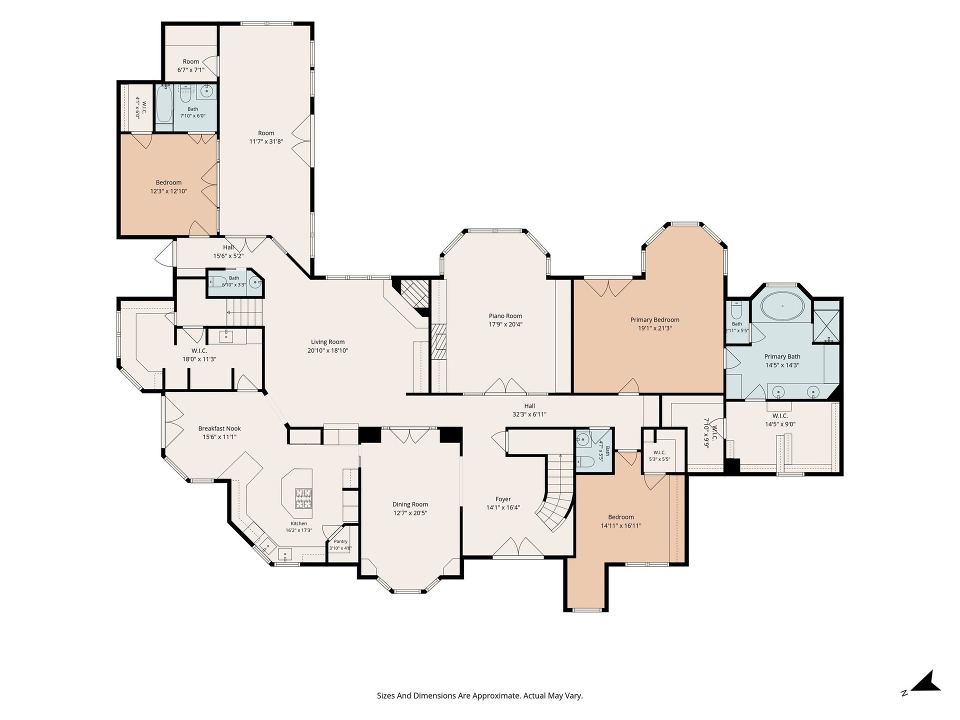 26 S Brokenfern Drive, The Woodlands, TX 77380 Floorplan of 1st Floor