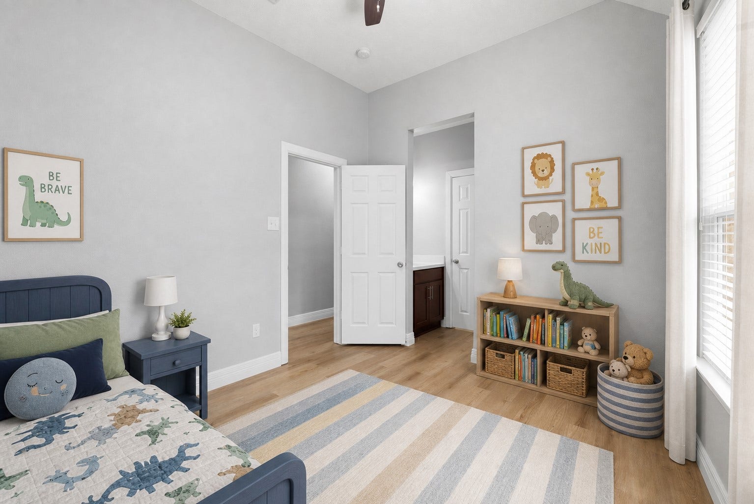Each spacious guest bedroom offers its own private vanity and a generous walk-in closet, providing added comfort, convenience, and personal space for family or guests. Thoughtfully designed for everyday living, these rooms combine functionality with style. Photo is Virtually Staged.
