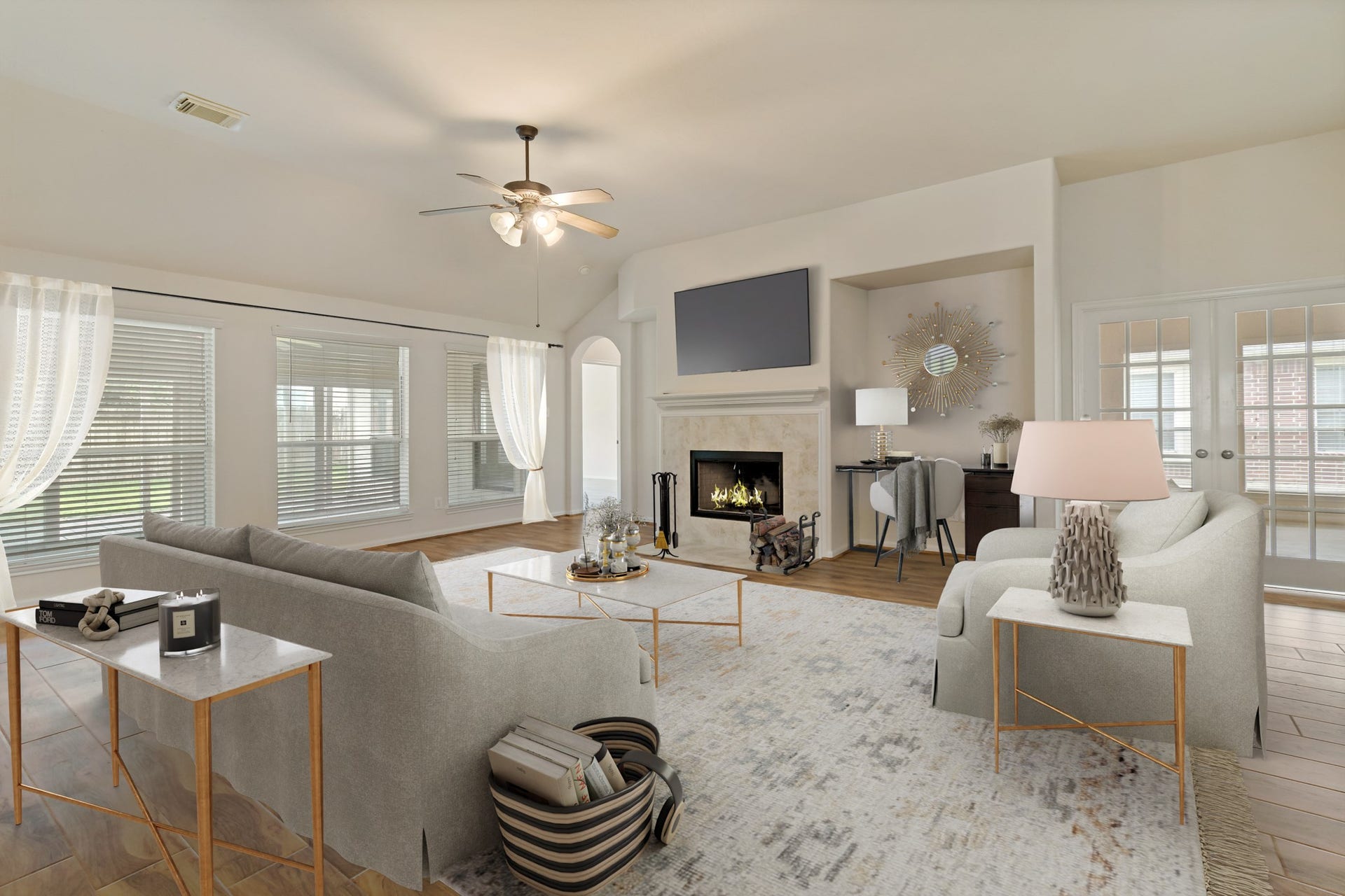 12804 Flat Creek Drive, Pearland, TX 77584 Digital staged living room