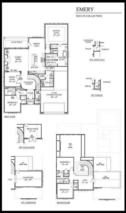 Experience luxury living with this spacious floor plan featuring a grand primary suite, open-concept kitchen and family room, study, media room, game room, loft, and a 3.5 tandem car garage, perfect for modern lifestyles.