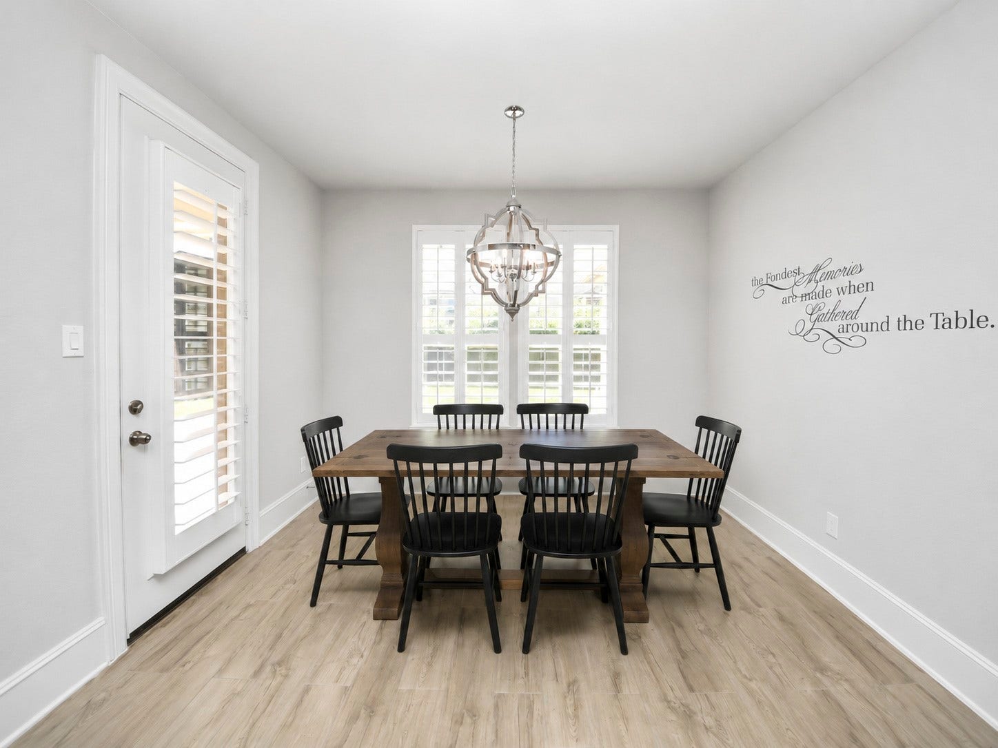 Room for 6 or 8 in this dining room, which sits right off the kitchen.