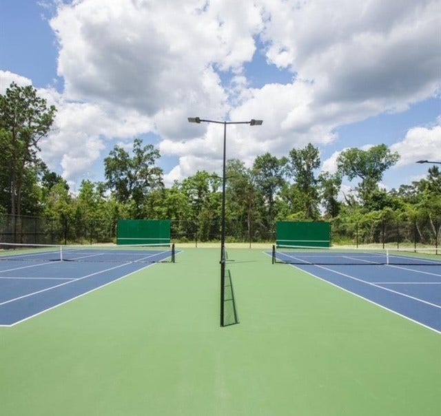 Play a round of tennis or pickleball in these community courts.