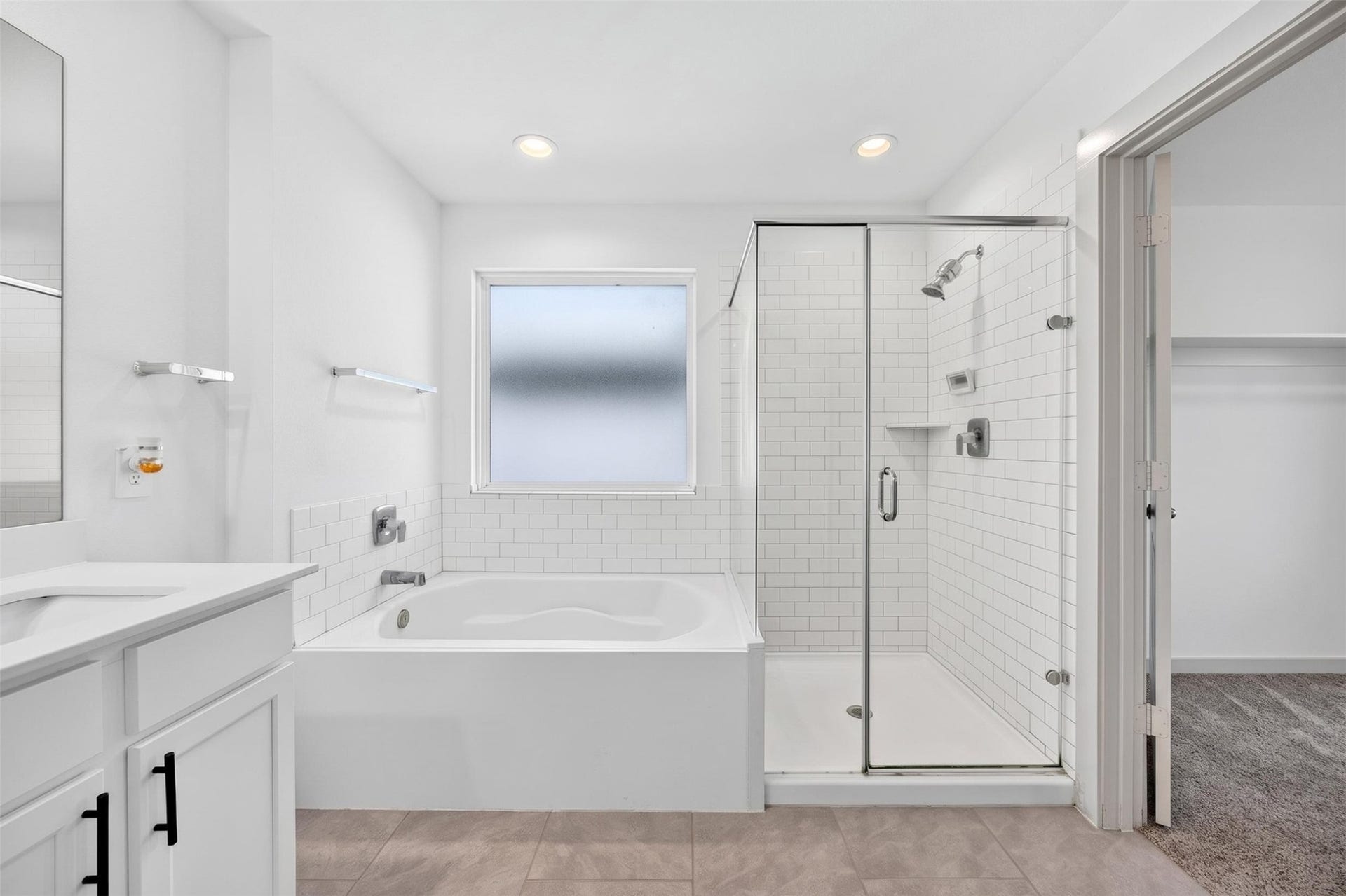 Separate tub and standing shower