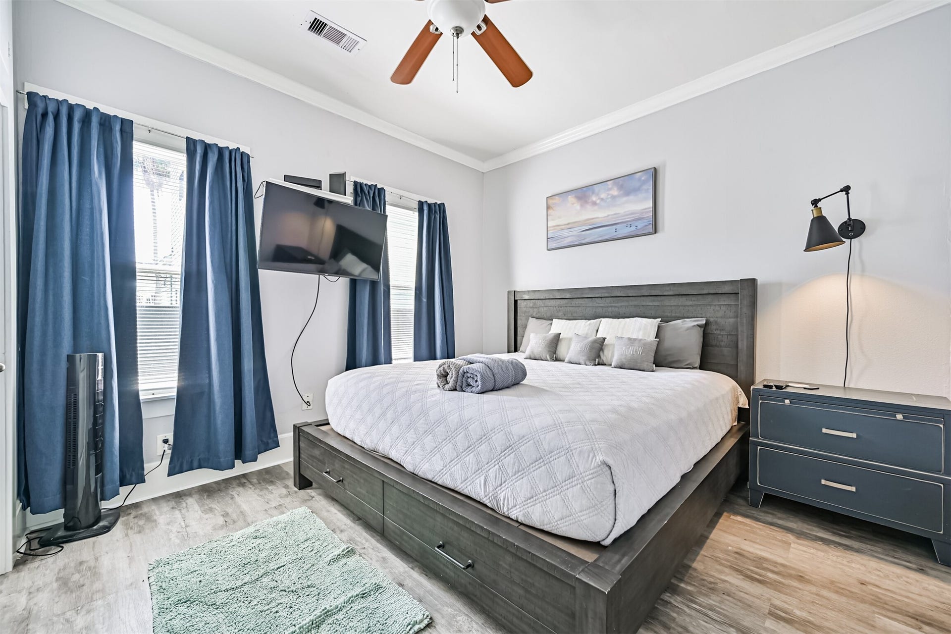 1419 39th Street, Galveston, TX 77550 This Lovely Bedroom is Located at the Back of the Home, and It Also Has Large Windows and Good, Natural Light!