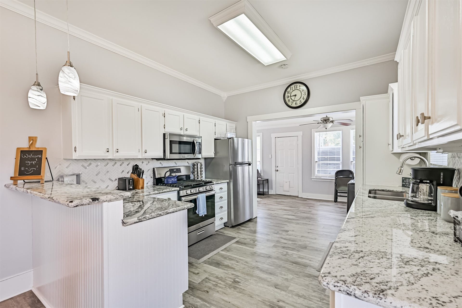 1419 39th Street, Galveston, TX 77550 This Kitchen Layout Will Easily Accommodate Multiple Cooks - So, More Fun in the Kitchen While Preparing for Outdoor BBQs and Dining Alfresco!