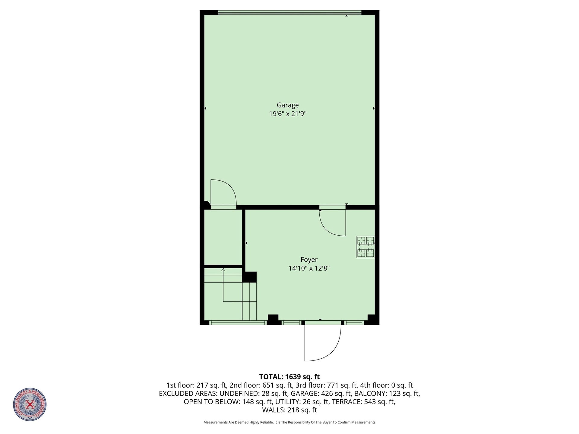 125 E 2nd Street, Houston, TX 77007 Floor Plan Level 1