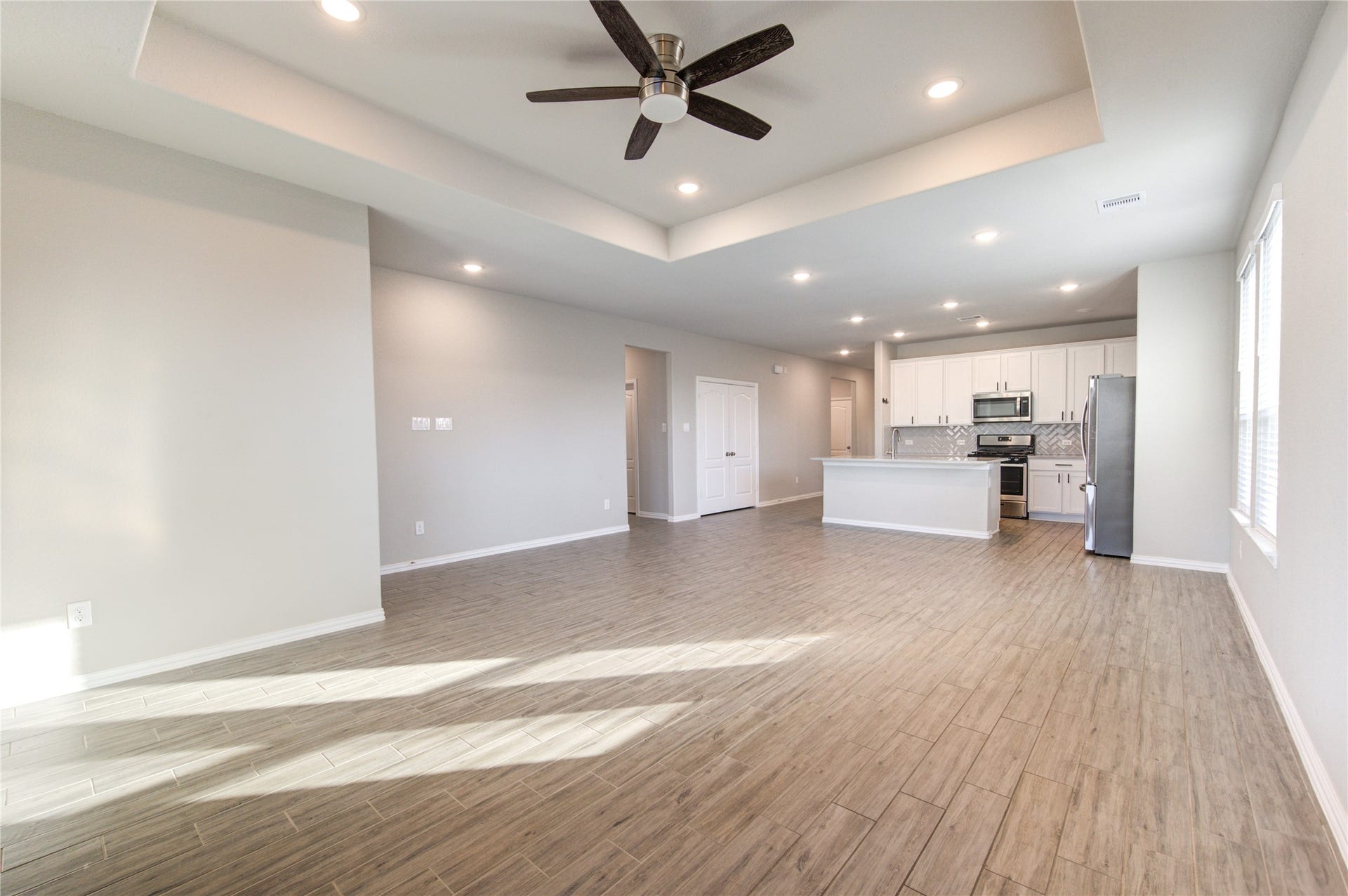 Open-concept living and kitchen area