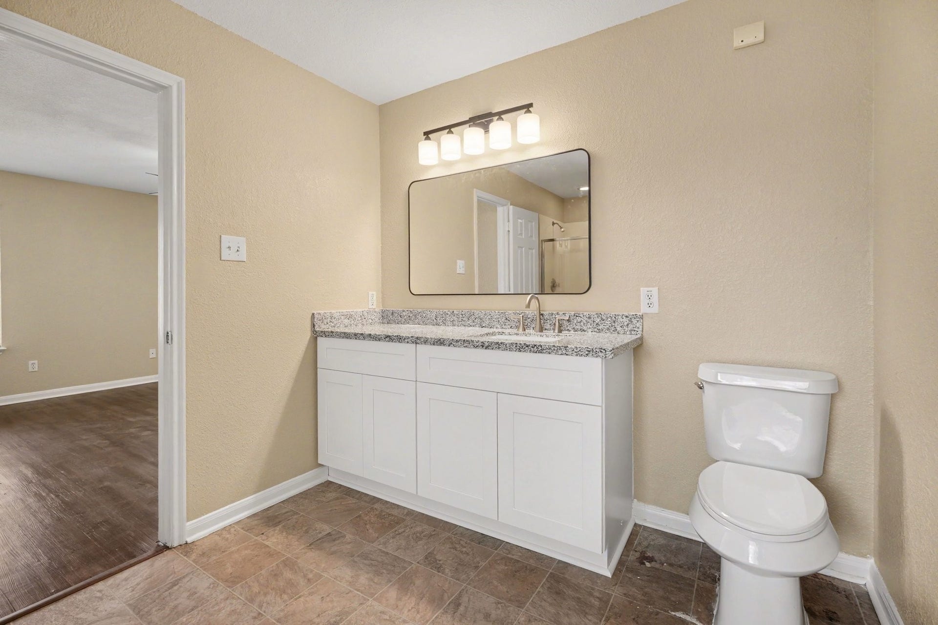 4750 Quiet Canyon Drive, Friendswood, TX 77546 Primary Bathroom - Brand new vanity/countertop area and toilet