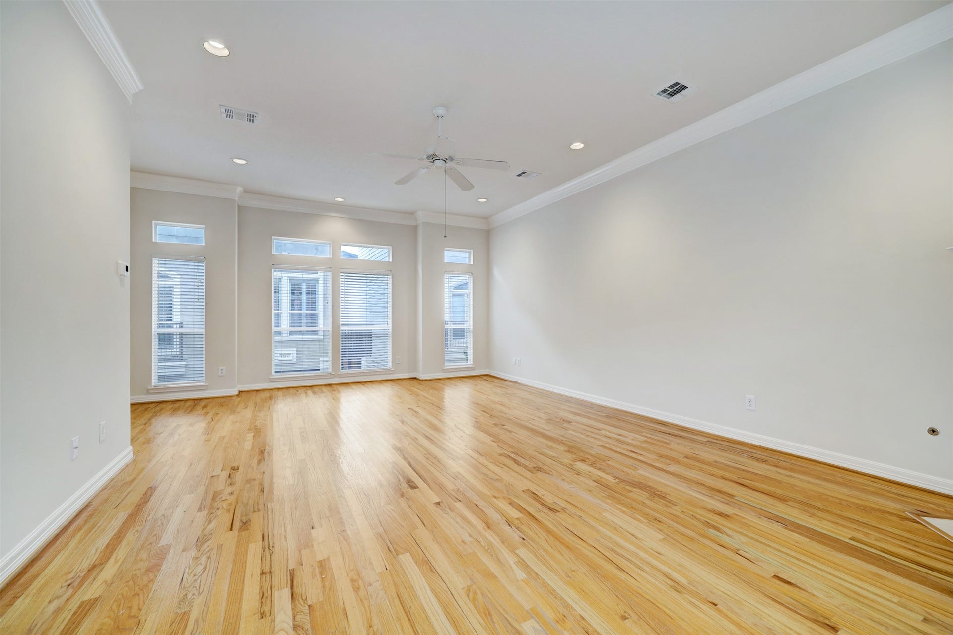 Living room with floor to ceiling windows