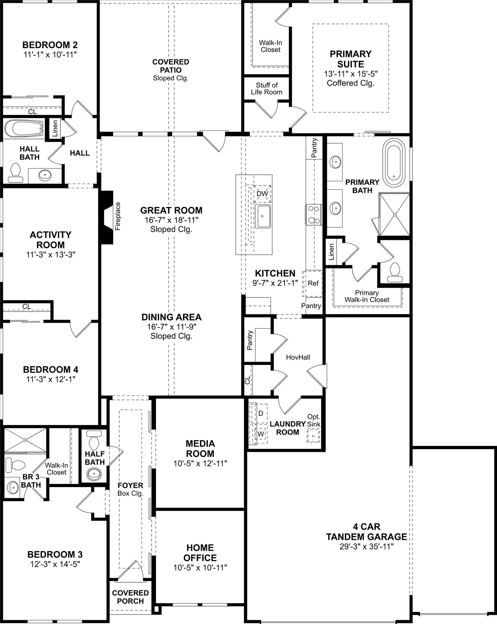 4005 Cardinal Way, Waller, TX 77484 The Geneva floor plan by K. Hovnanian Homes. 1st Floor shown. *Prices, plans, dimensions, features, specifications, materials, and availability of homes or communities are subject to change without notice or obligation.