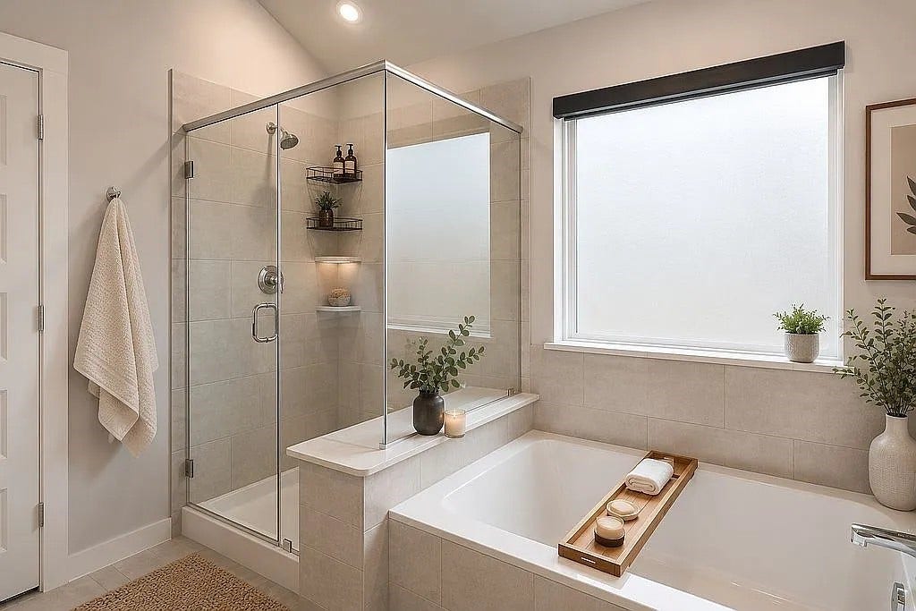 5122 Harvest Season Lane, Pearland, TX 77584 Primary bathroom virtually staged