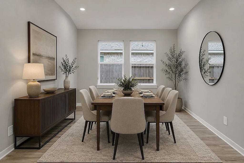 5122 Harvest Season Lane, Pearland, TX 77584 Flex room virtually staged as formal dining