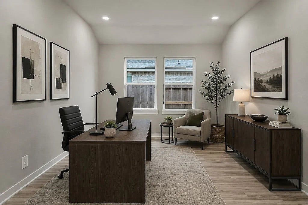 5122 Harvest Season Lane, Pearland, TX 77584 Flex room Dining area virtually staged as office