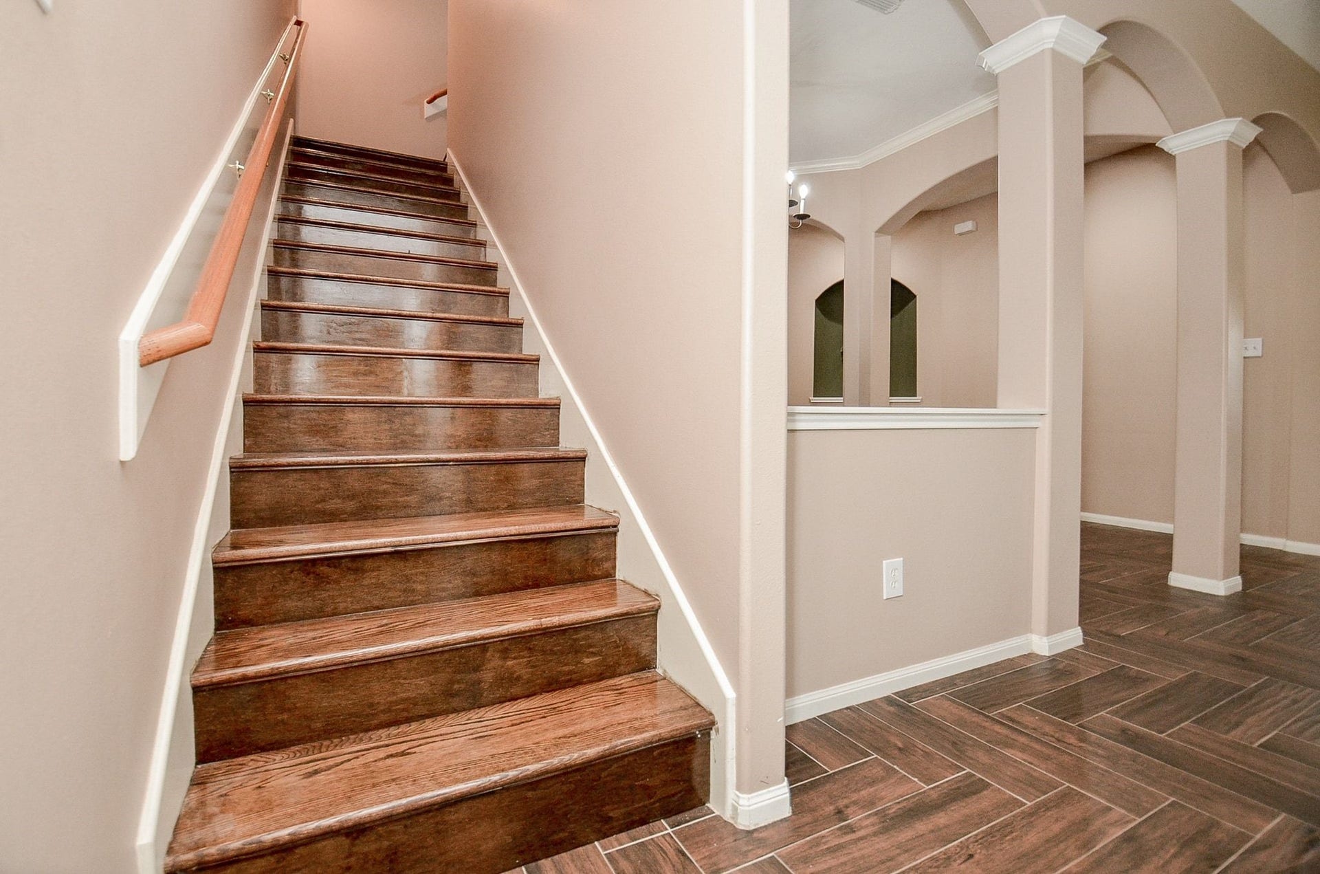 3706 Cane Lake Drive, Richmond, TX 77406 Wood stairway to go up the game room