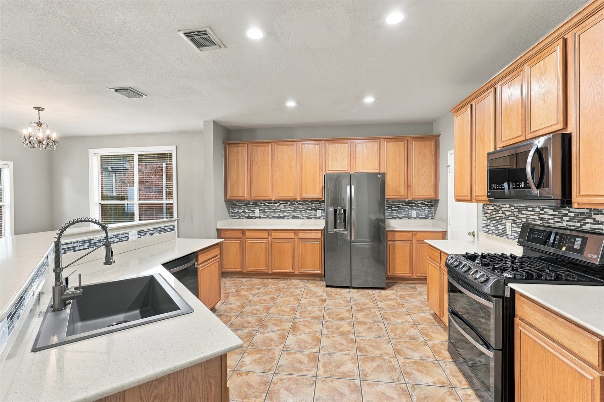 Kitchen with New stainless steel appliances