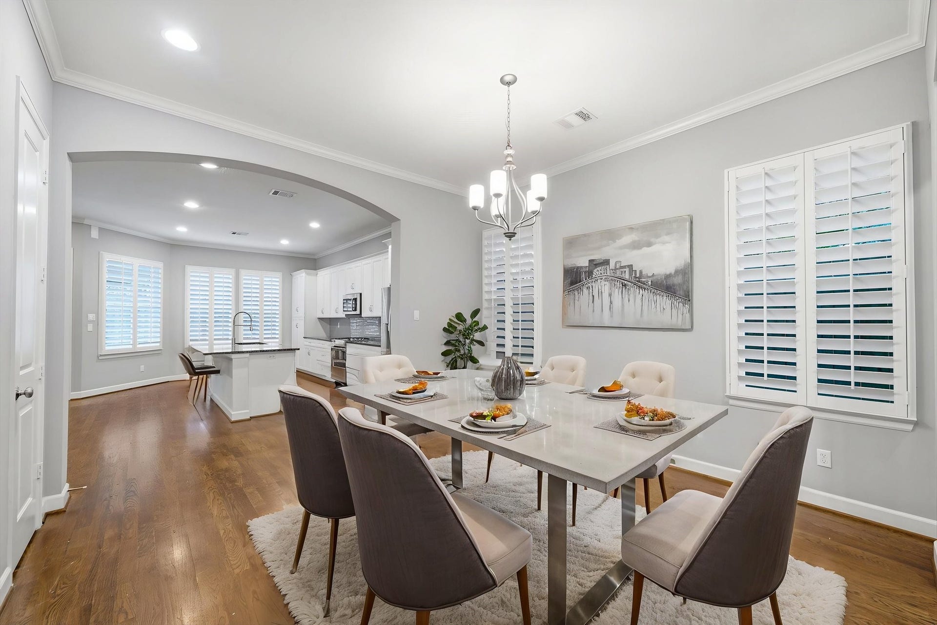 4926 Ella Boulevard, Houston, TX 77018 Formal dining room virually staged.