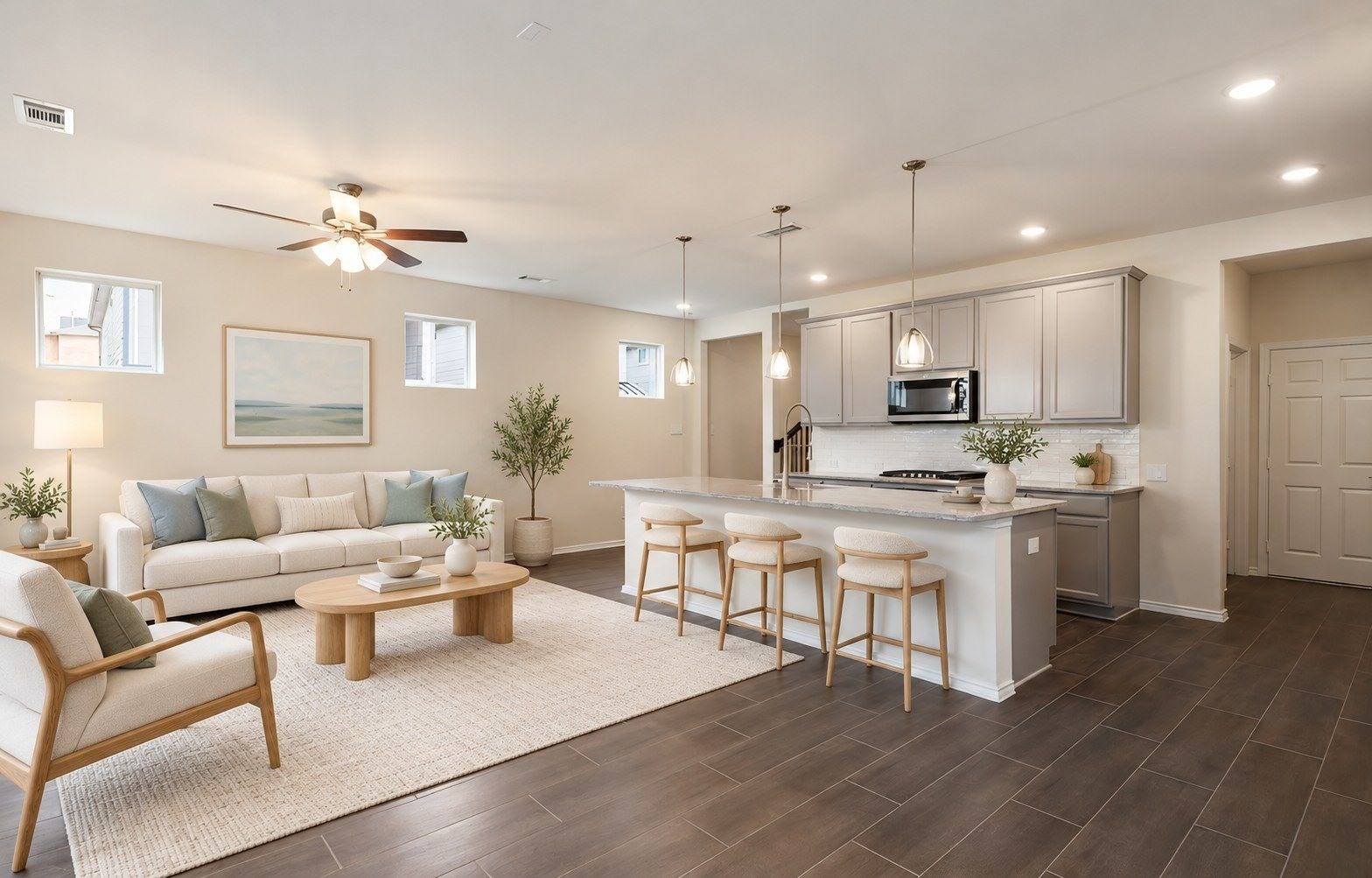 3104 Dakota Falls Drive, Houston, TX 77063 Family room area idea (virtually staged)