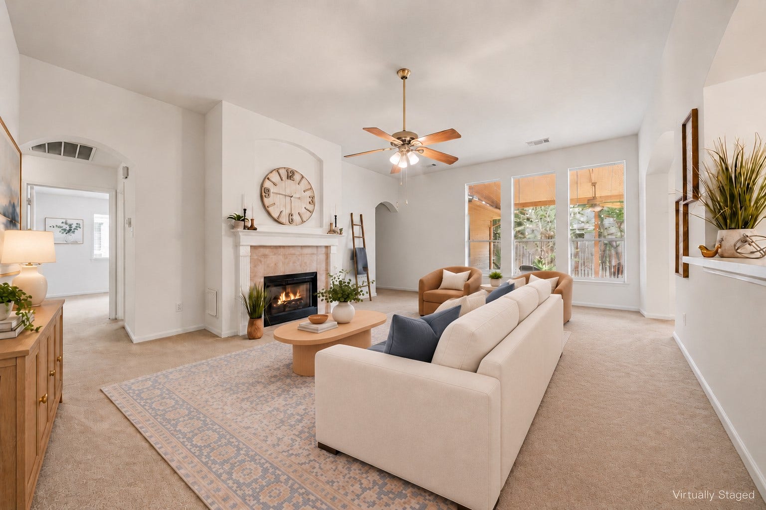 16831 Dunbar Grove Ct, Sugar Land, TX 77498 Virtually staged family room.