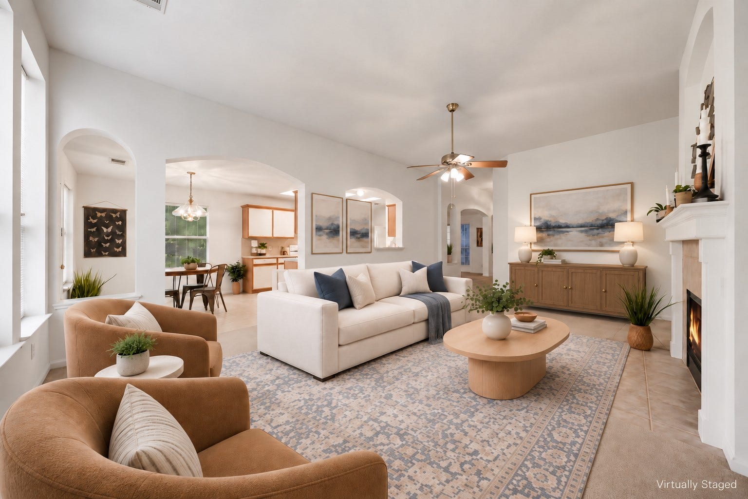 16831 Dunbar Grove Ct, Sugar Land, TX 77498 Virtually staged family room.