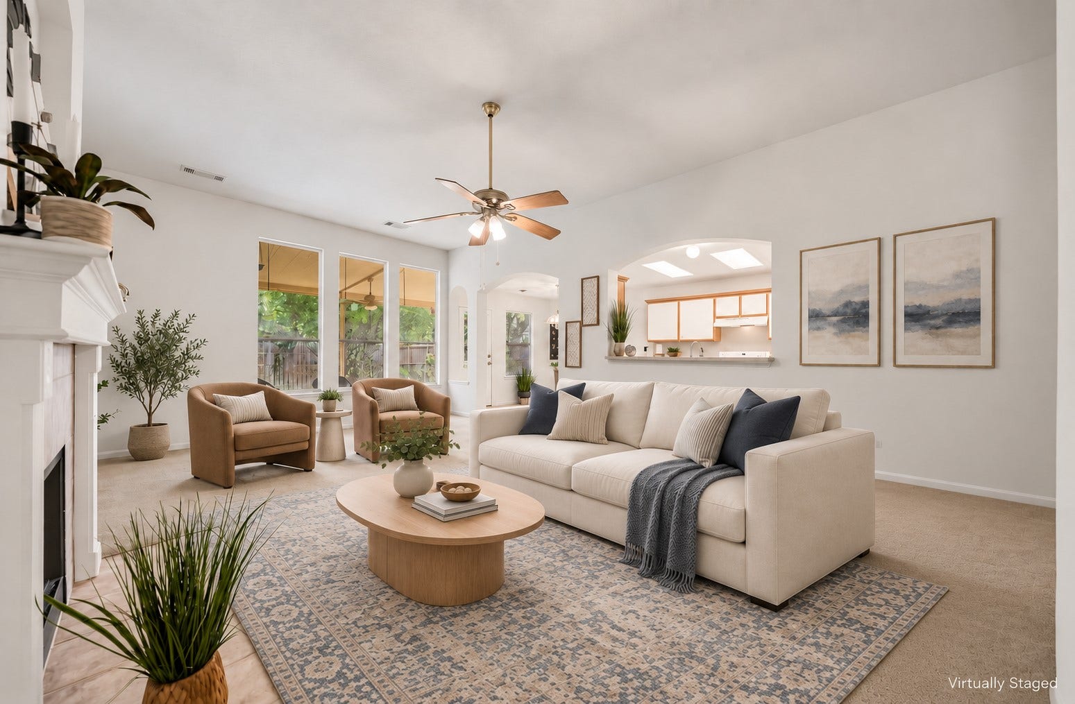 16831 Dunbar Grove Ct, Sugar Land, TX 77498 Virtually staged family room.