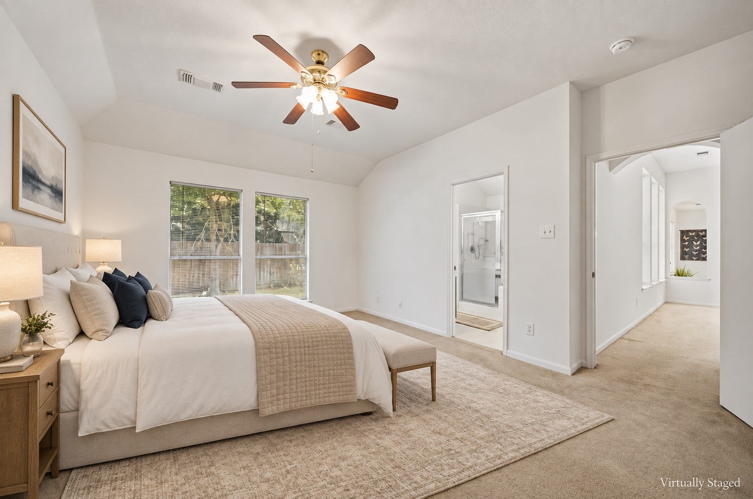 16831 Dunbar Grove Ct, Sugar Land, TX 77498 Virtually staged primary bedroom.