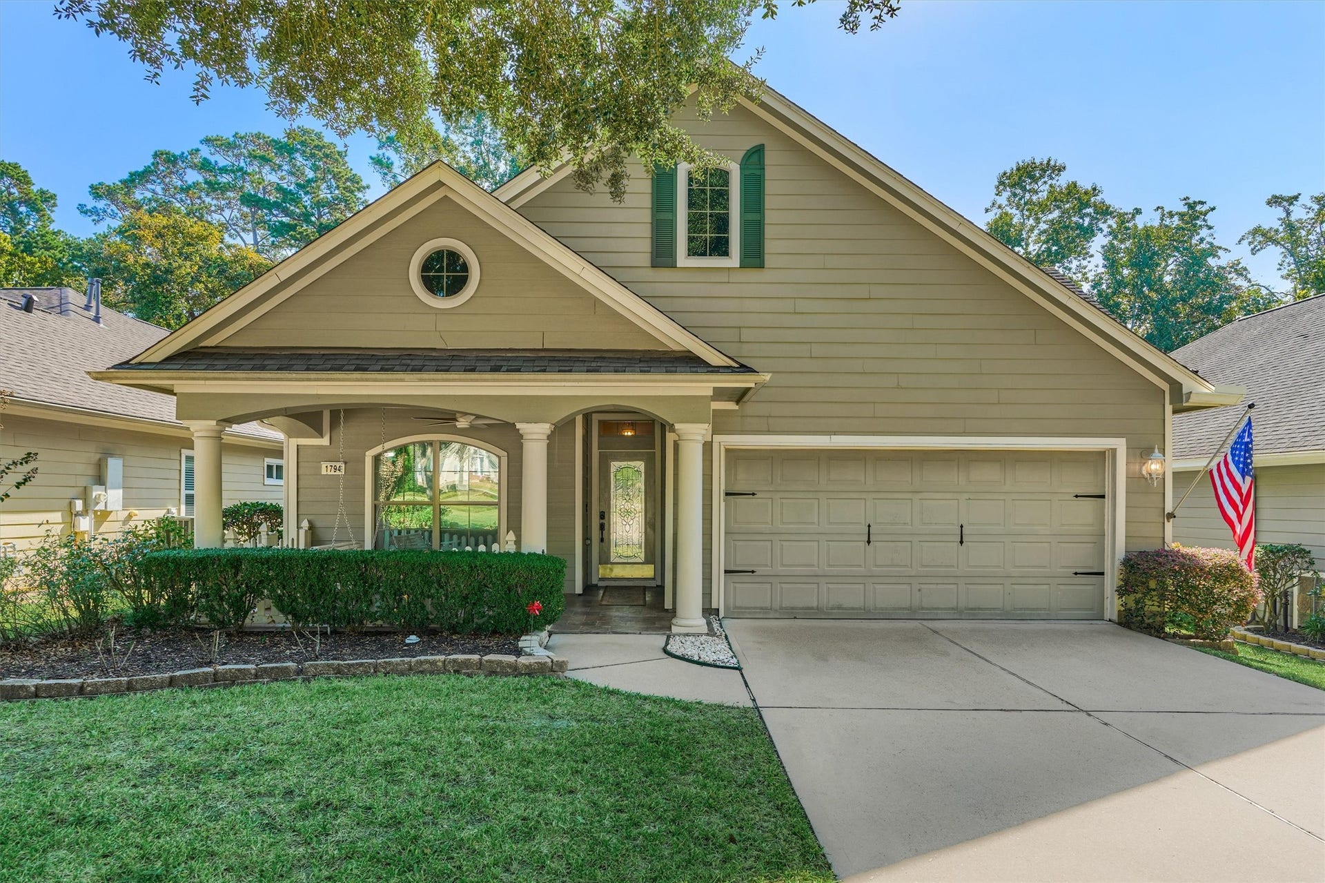 1794 Canyon Lake Creek Drive, Conroe, TX 77304 Cute craftsman style home with double driveway, shaded yard and great curb appeal!