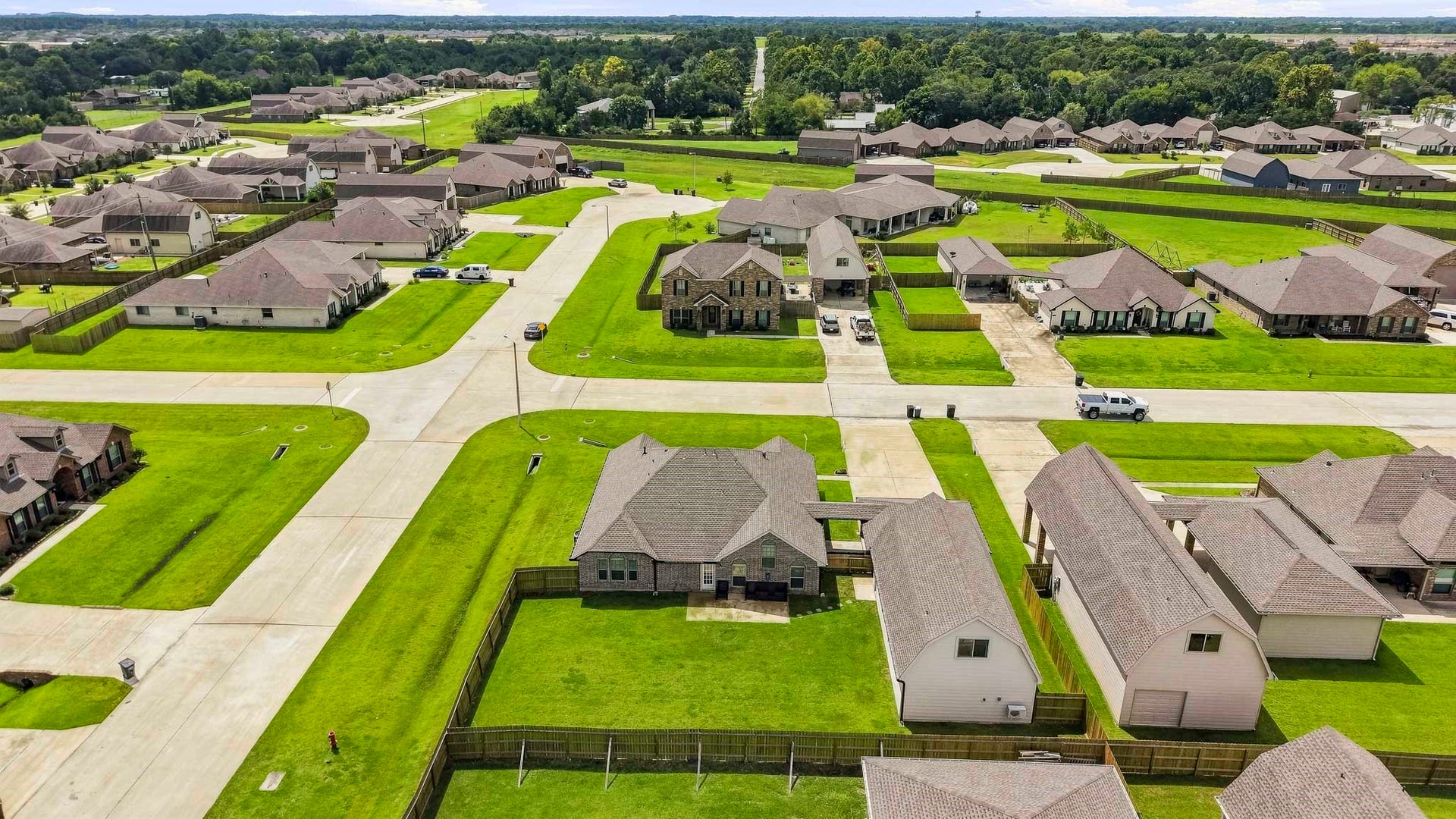 2102 Wikiup Street, Dickinson, TX 77539 Aerial back yard view.