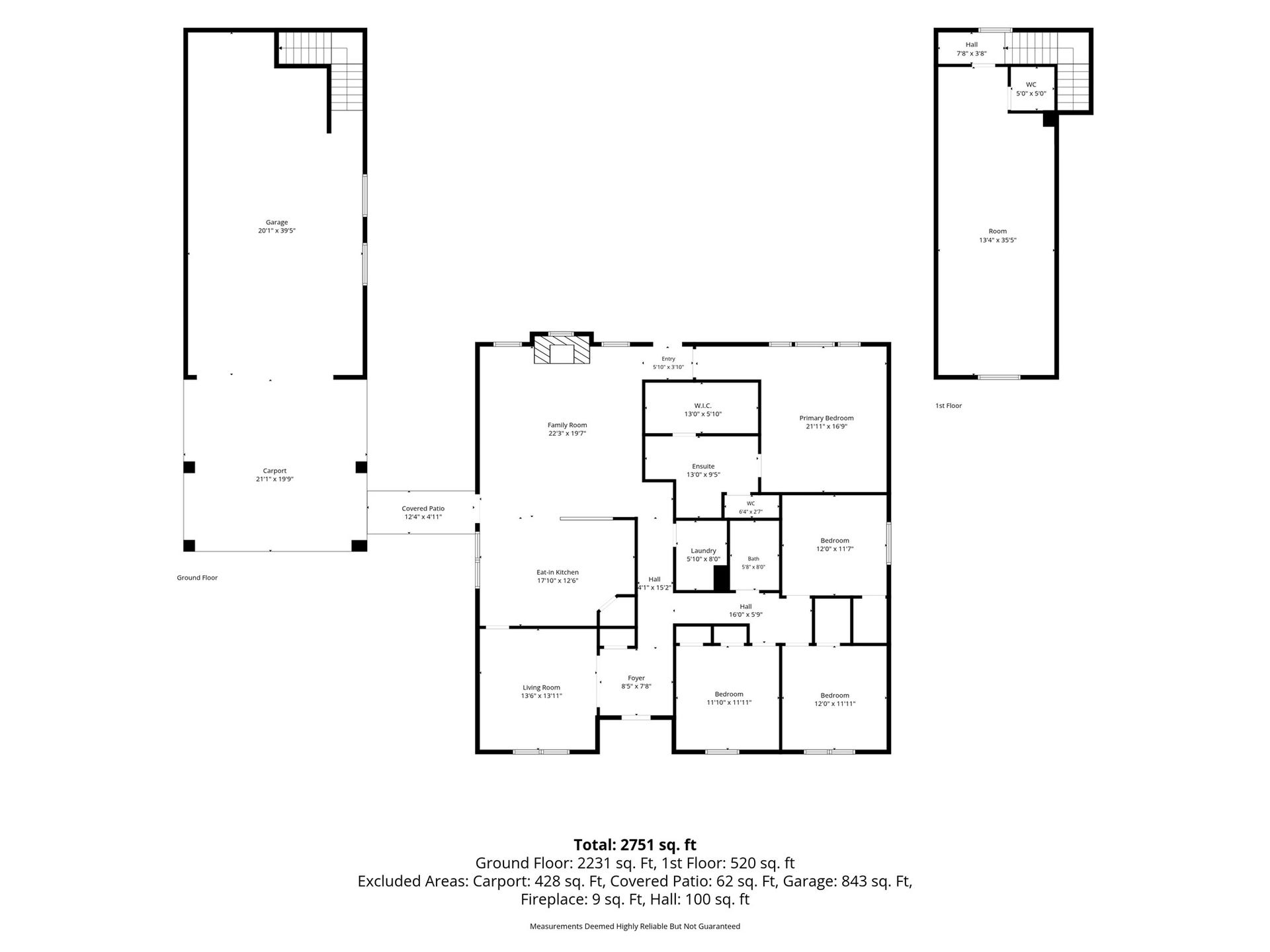 2102 Wikiup Street, Dickinson, TX 77539 Floor plan with dimensions.