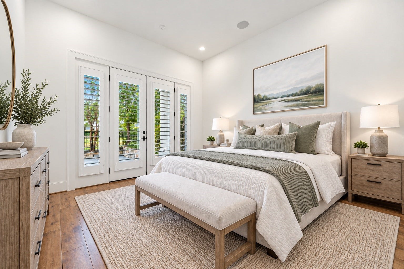 Your guests will love having their own private retreat on the main level, complete with direct access to a balcony overlooking the backyard oasis! Bright and inviting, this bedroom offers a comfortable escape with a beautiful view to wake up to. *Virtually Staged