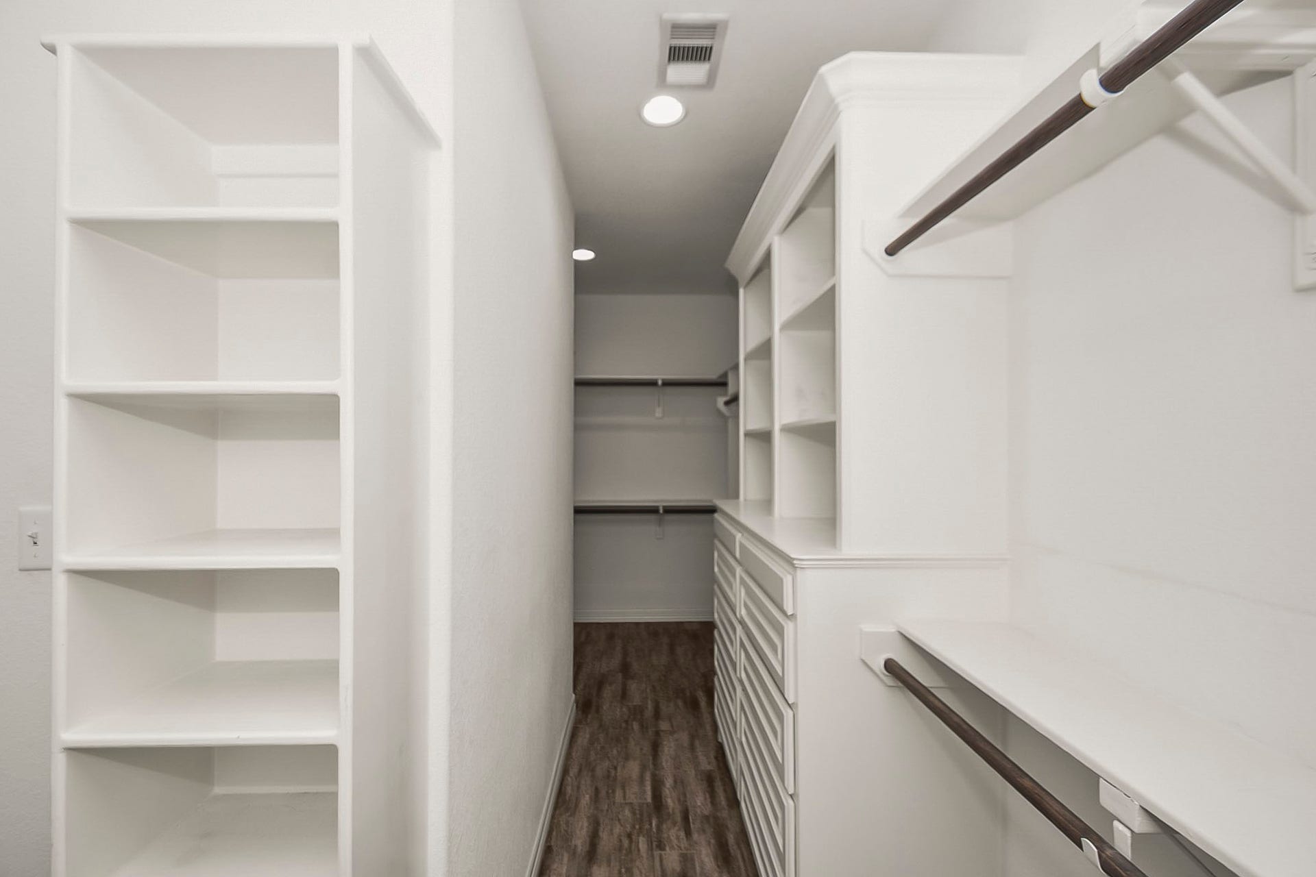 Custom Built in Shelving in Walk in Closet